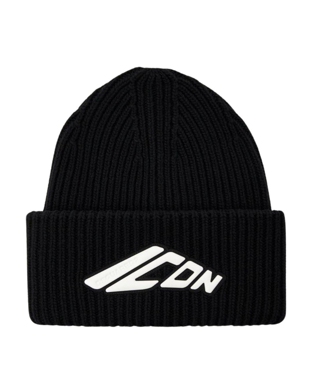 DSQUARED2 Черная шерстяная шапка, фото 1