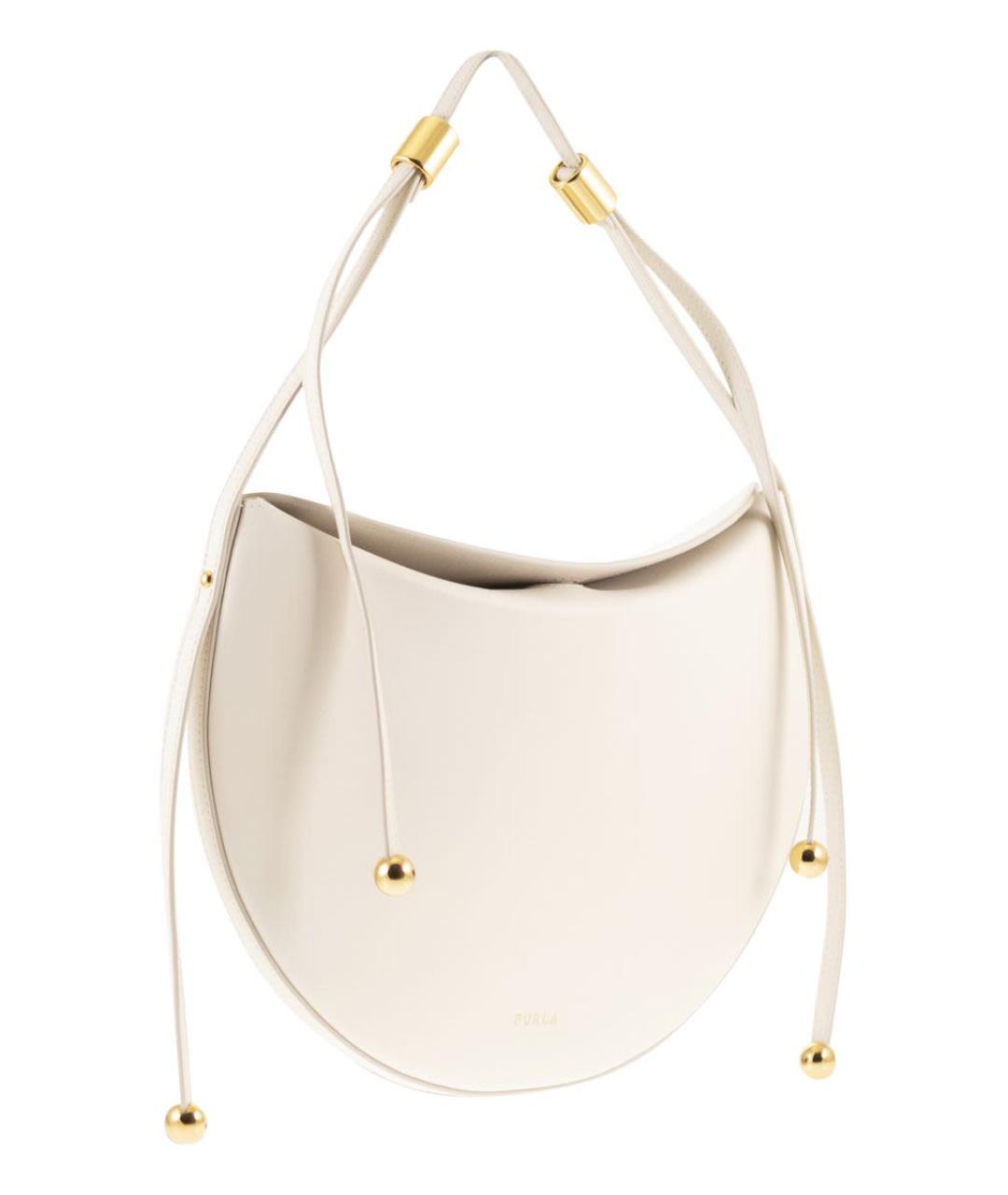 FURLA Бежевая кожаная сумка через плечо, фото 4