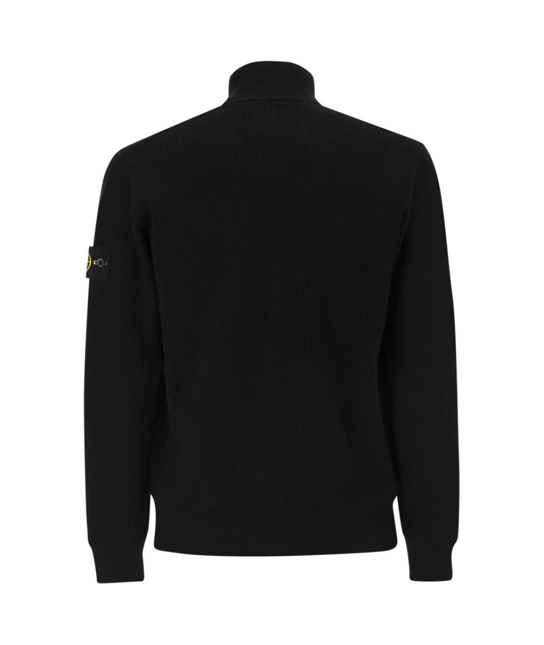 STONE ISLAND Черный хлопковый кардиган, фото 2