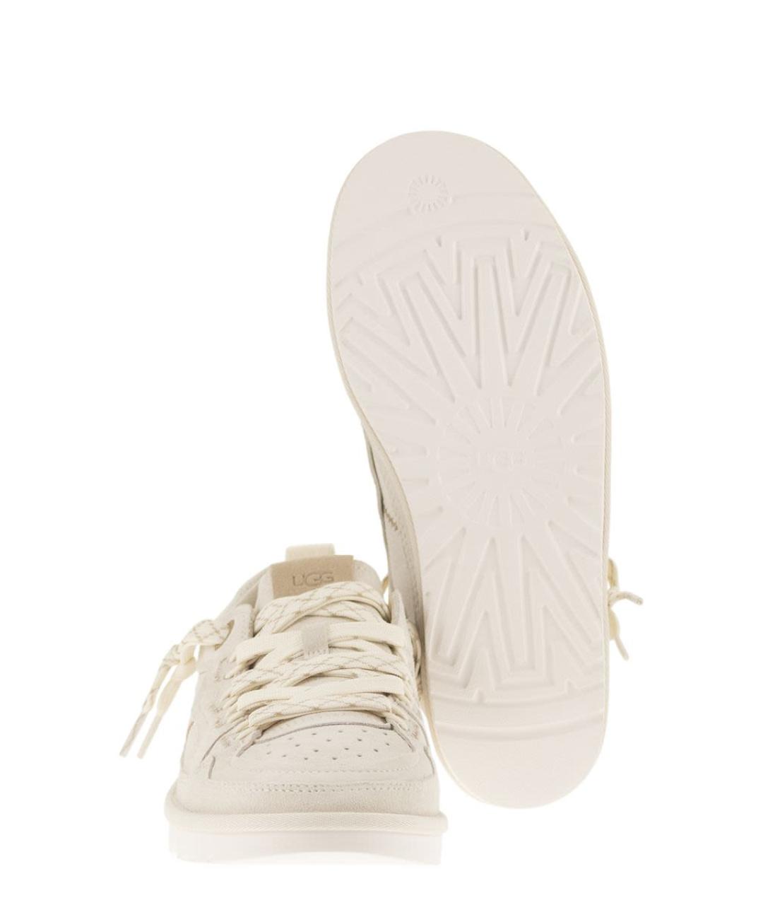 UGG AUSTRALIA Белые замшевые низкие кроссовки / кеды, фото 5