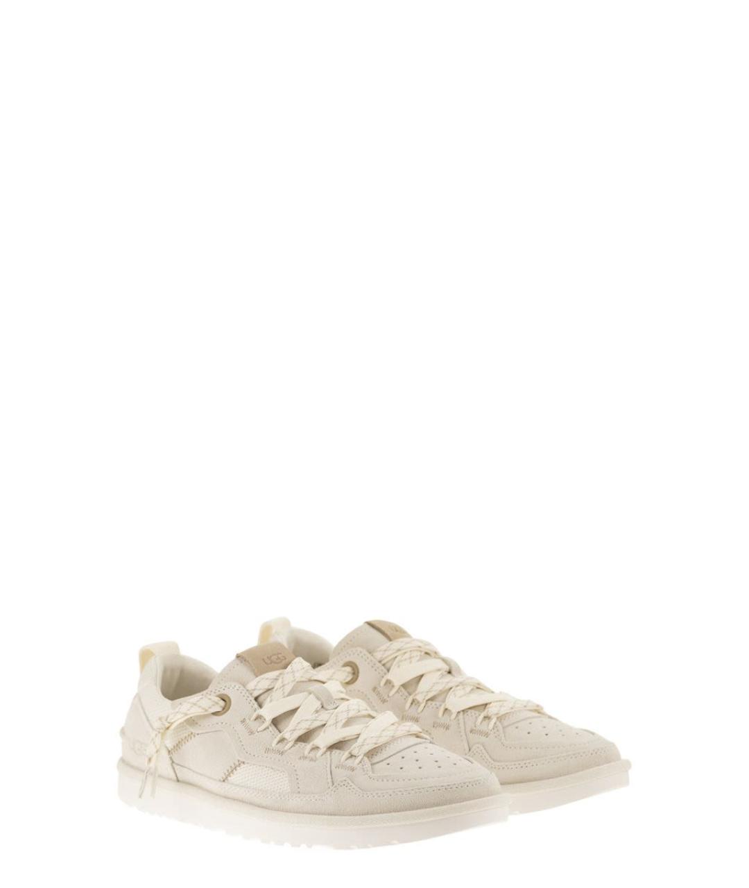 UGG AUSTRALIA Белые замшевые низкие кроссовки / кеды, фото 4