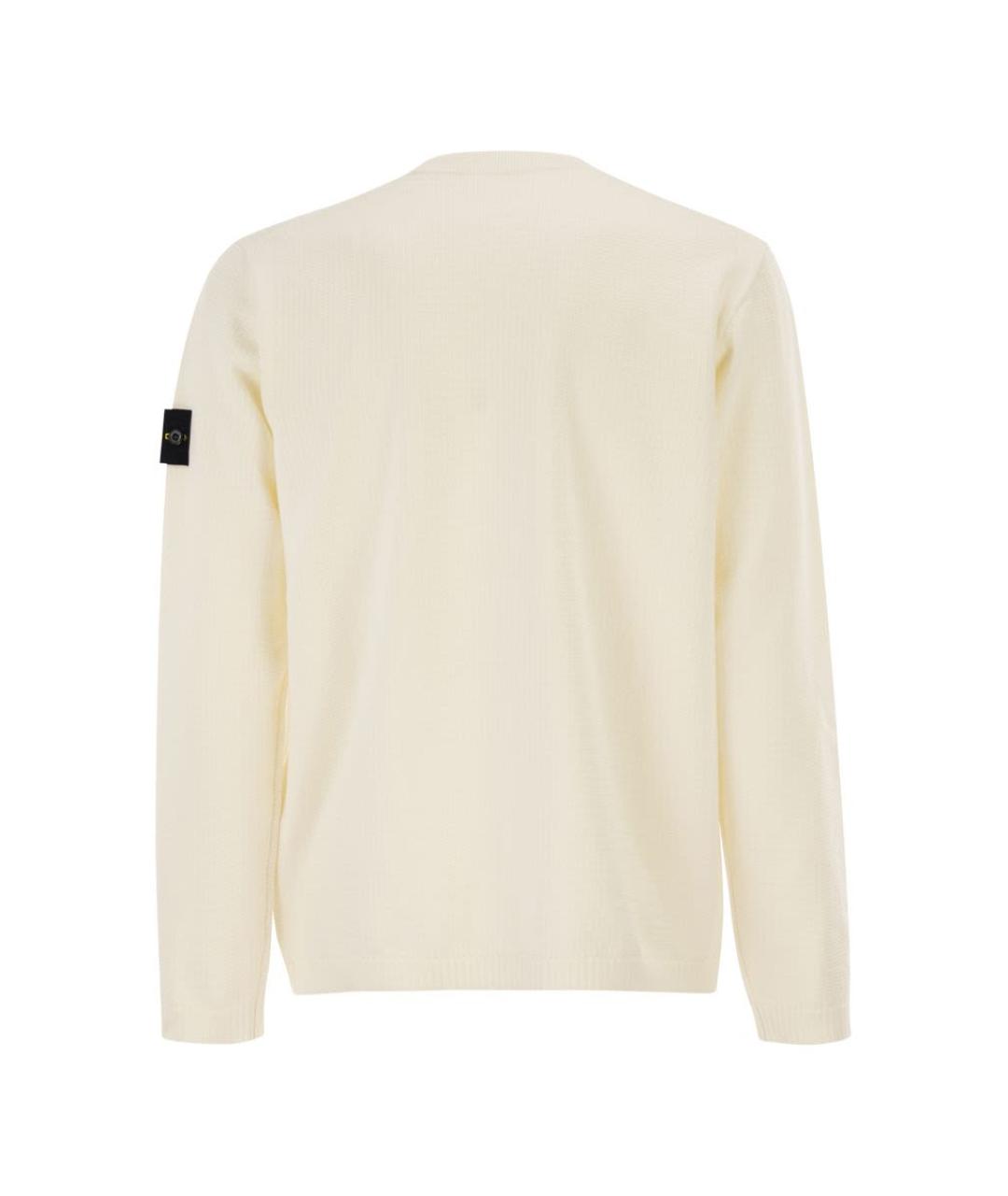 STONE ISLAND Белый хлопковый джемпер / свитер, фото 2