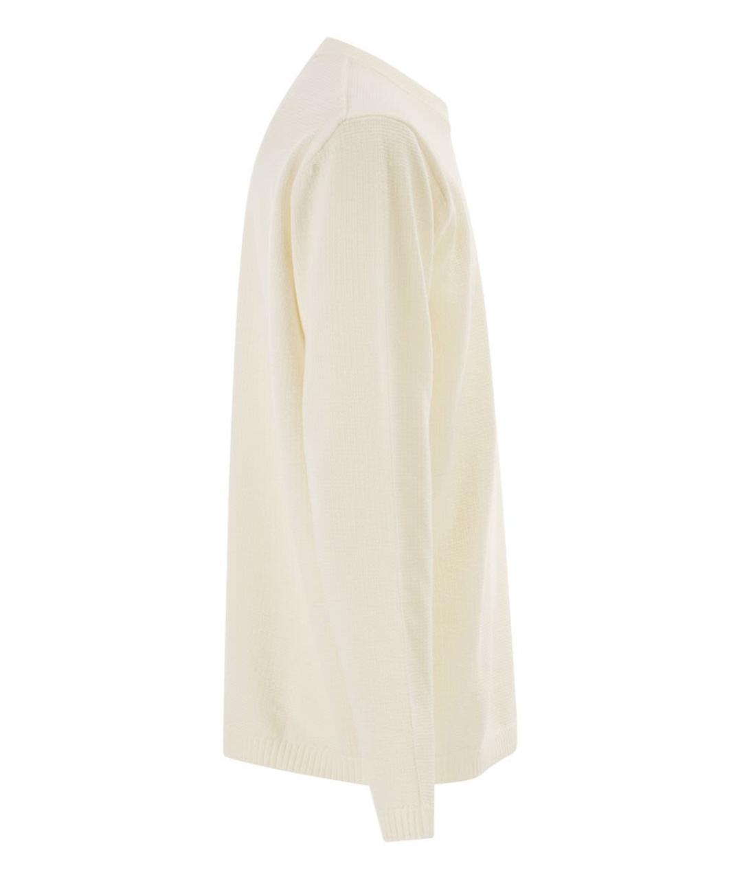 STONE ISLAND Белый хлопковый джемпер / свитер, фото 3