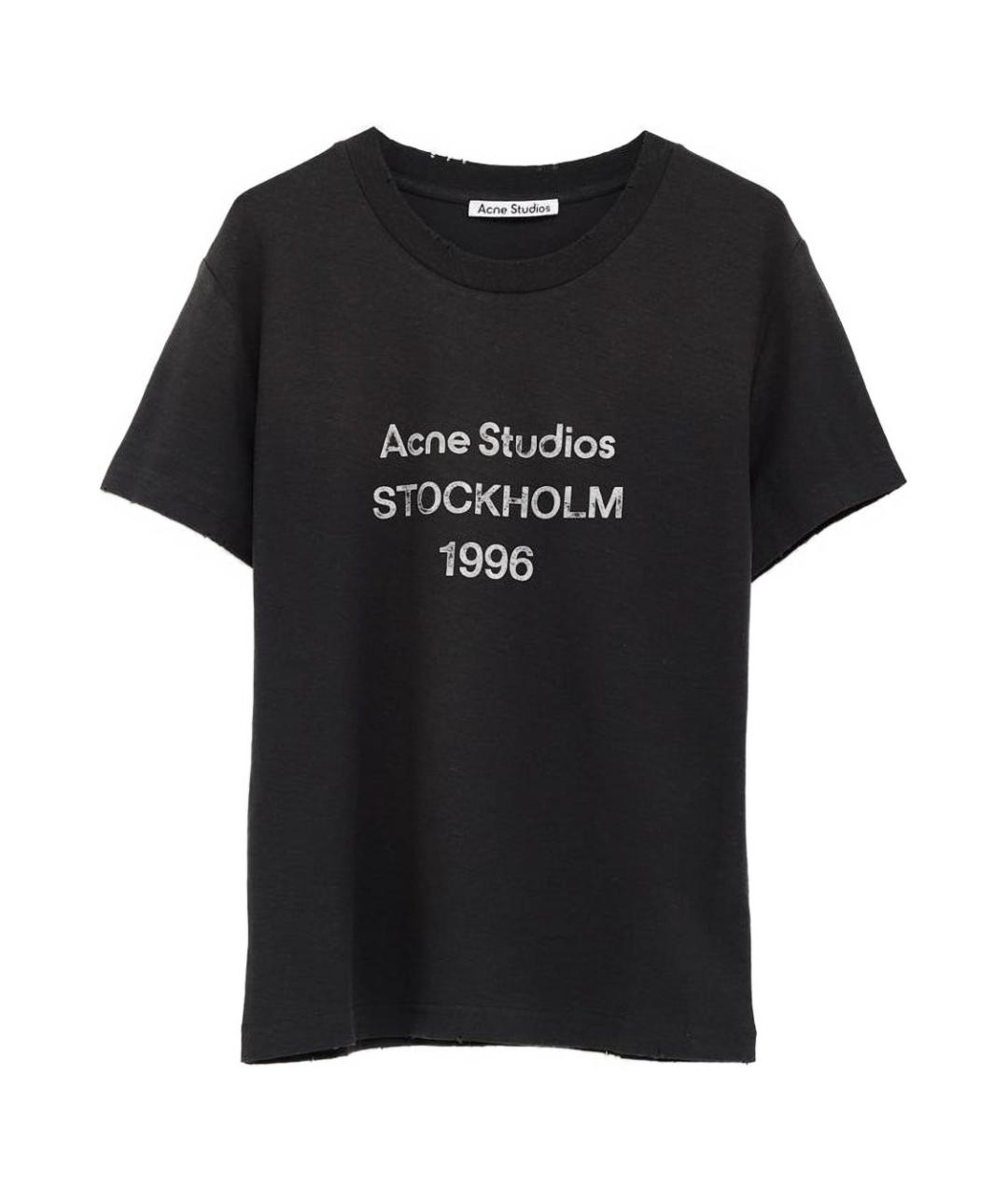 ACNE STUDIOS Черная хлопковая футболка, фото 1