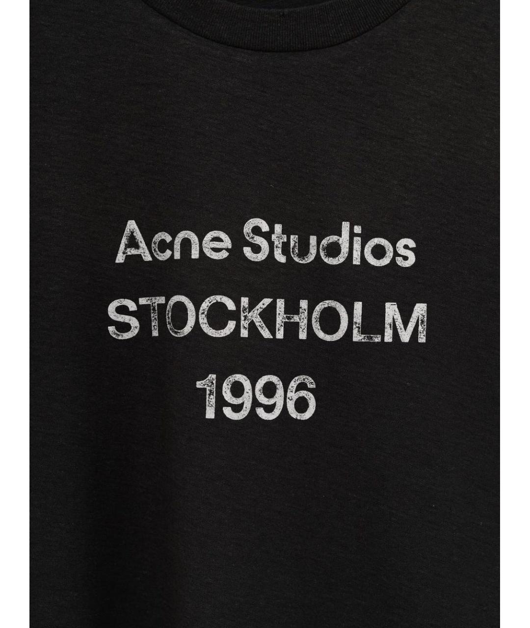ACNE STUDIOS Черная хлопковая футболка, фото 3
