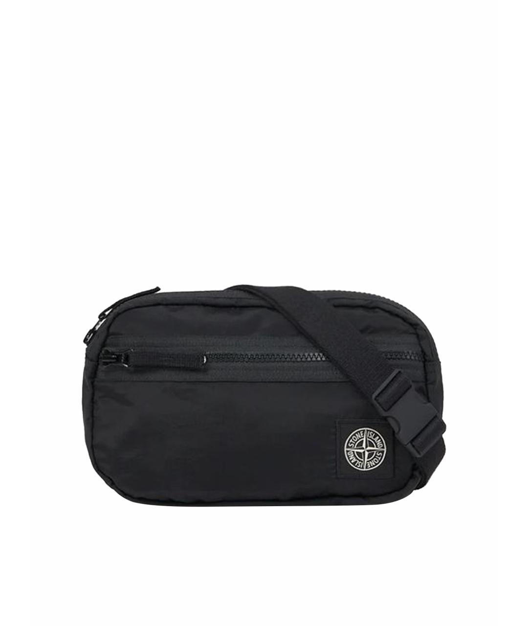 STONE ISLAND Черная тканевая поясная сумка, фото 1