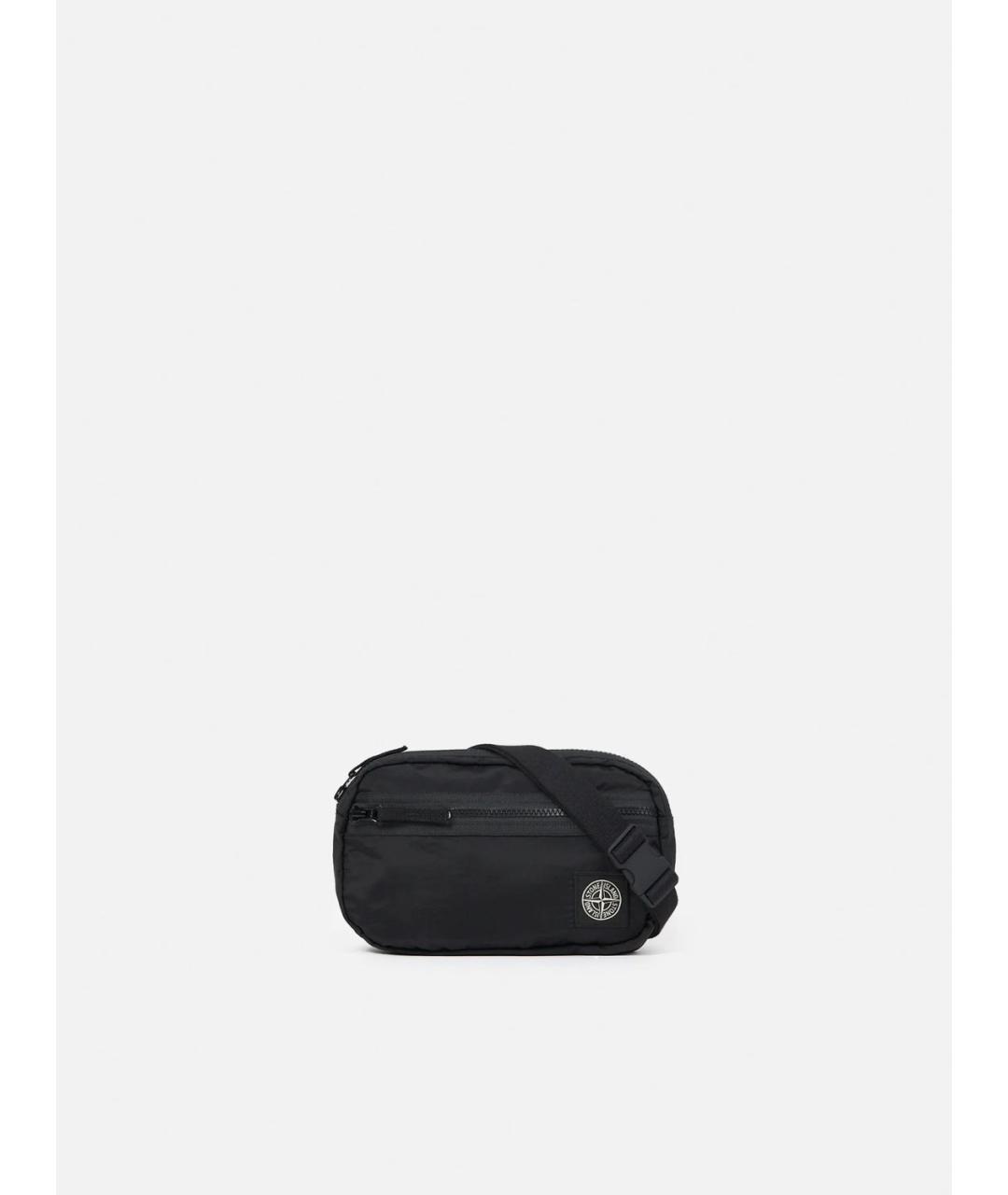 STONE ISLAND Черная тканевая поясная сумка, фото 4