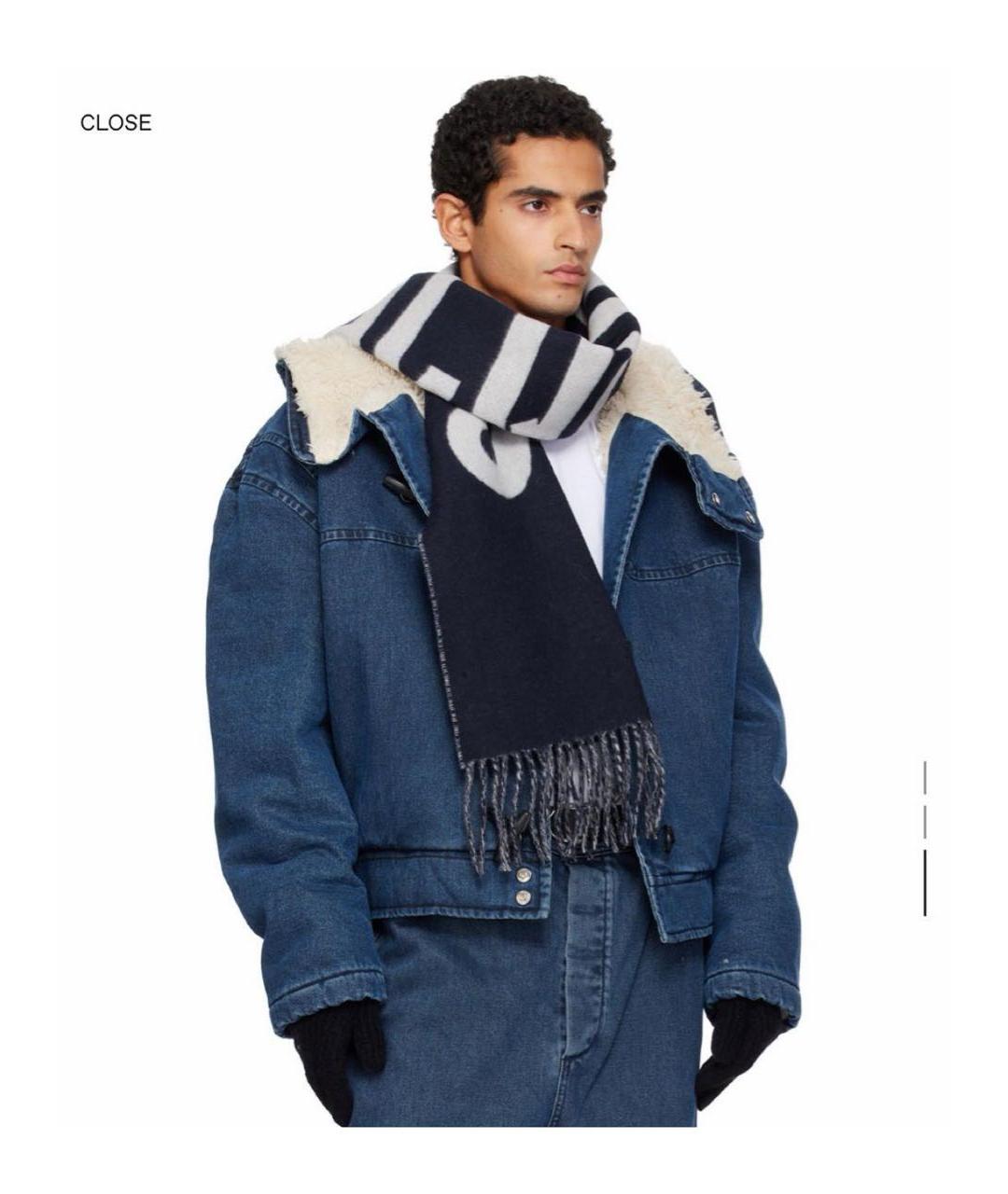 JACQUEMUS Темно-синий шарф, фото 4