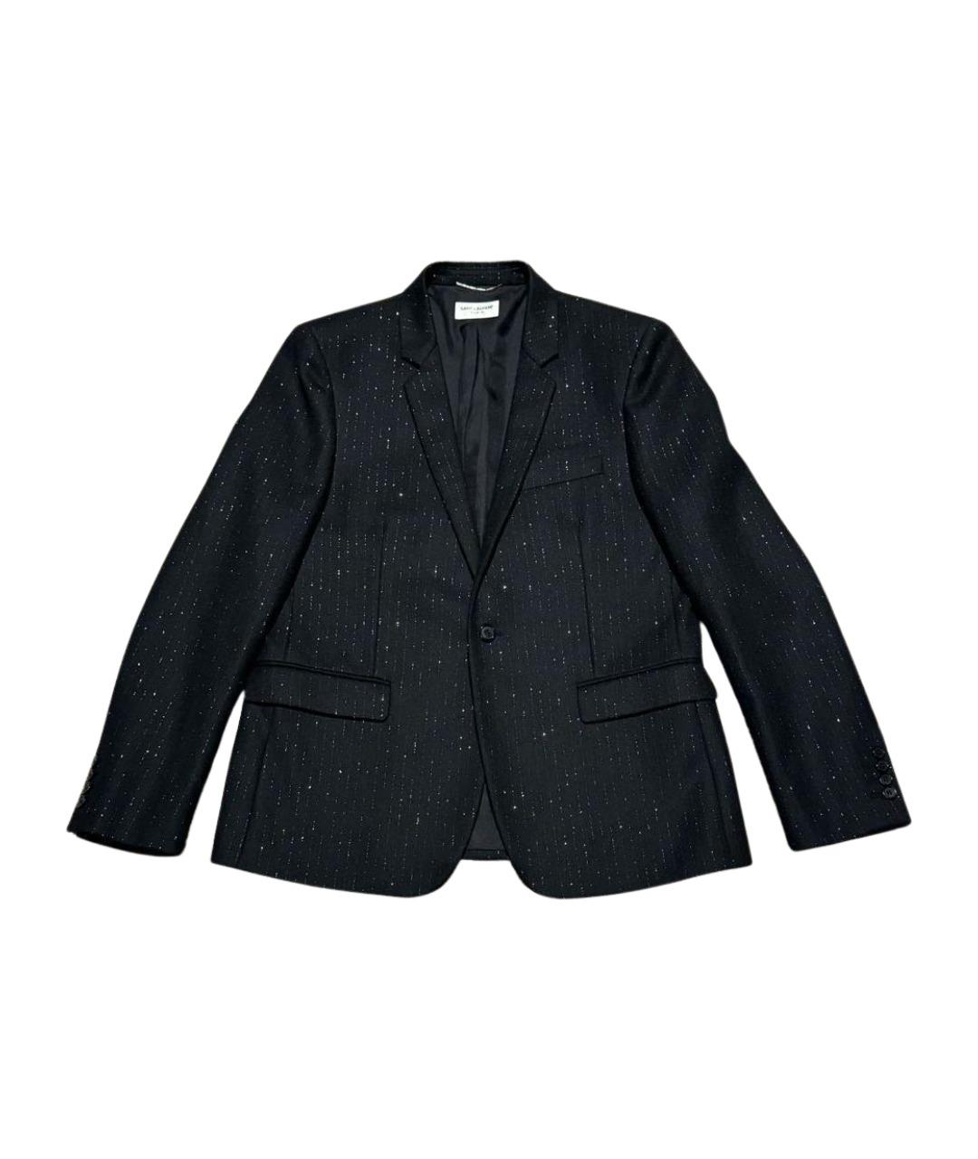 SAINT LAURENT Черный шерстяной пиджак, фото 1