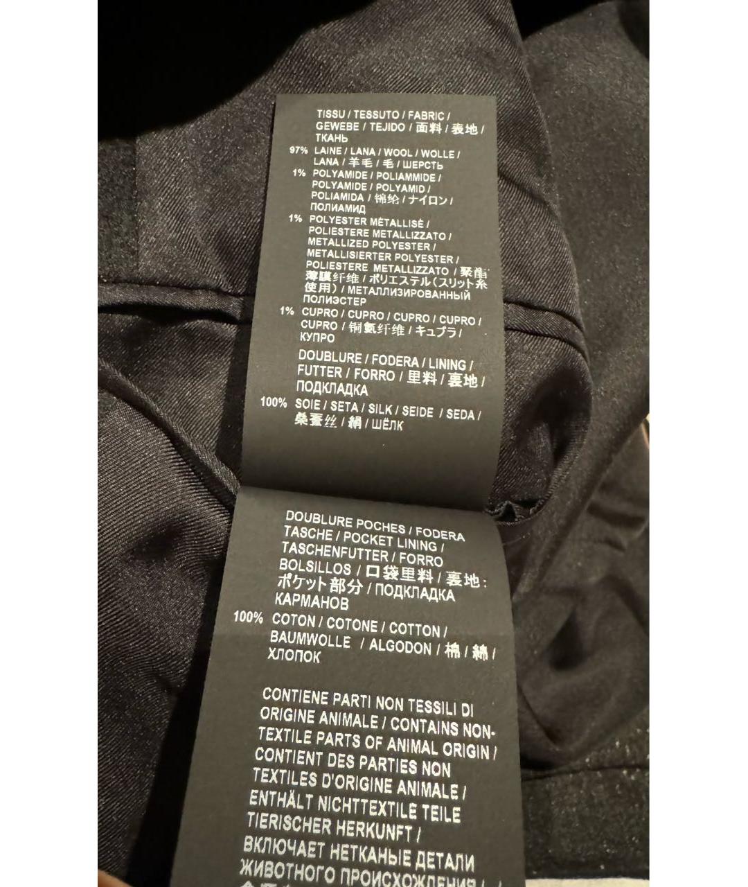 SAINT LAURENT Черный шерстяной пиджак, фото 5