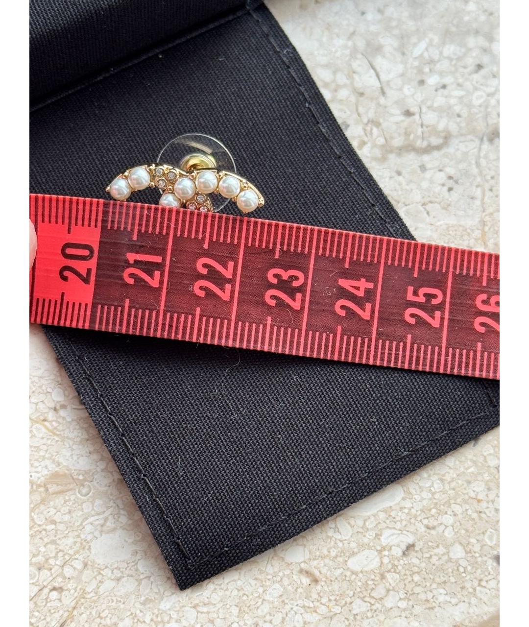 CHANEL Золотые металлические серьги, фото 6