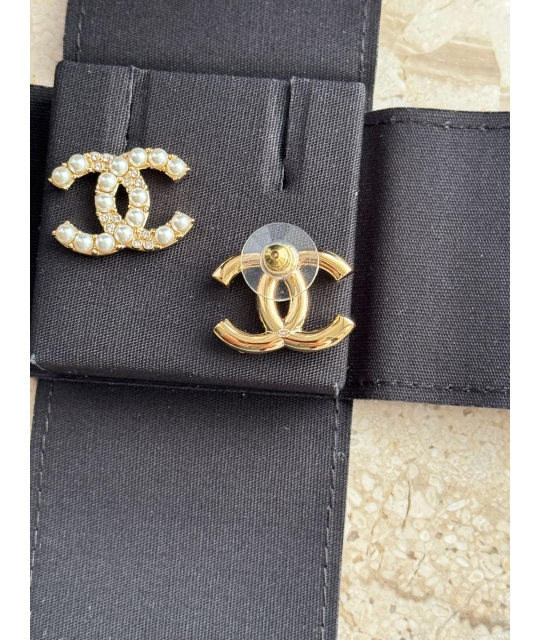 CHANEL Золотые металлические серьги, фото 5