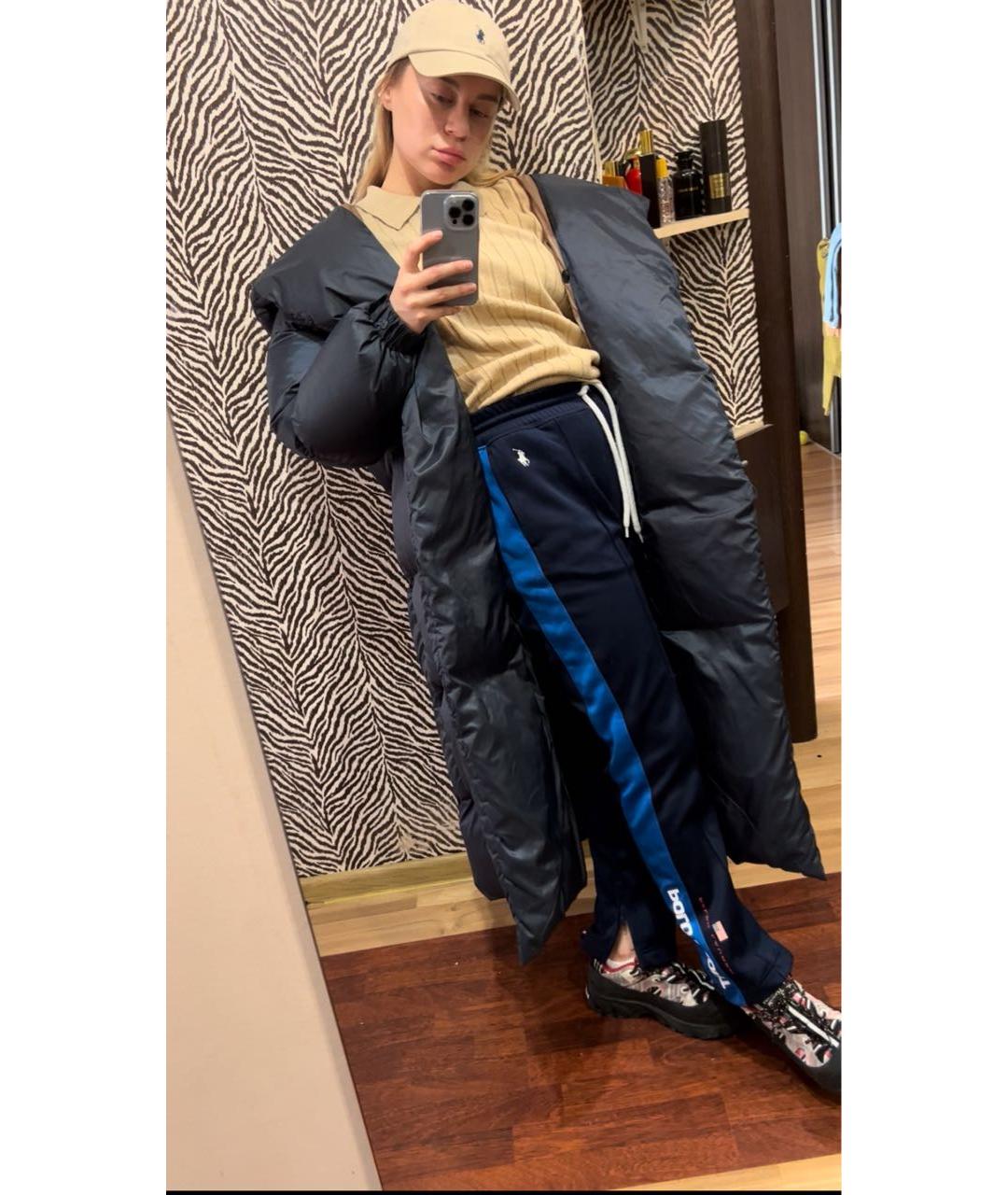 MAX MARA THE CUBE Темно-синий полиэстеровый пуховик, фото 8