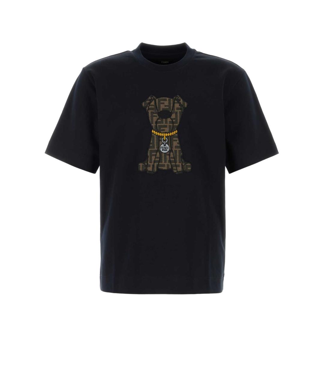 FENDI Черная хлопковая футболка, фото 1