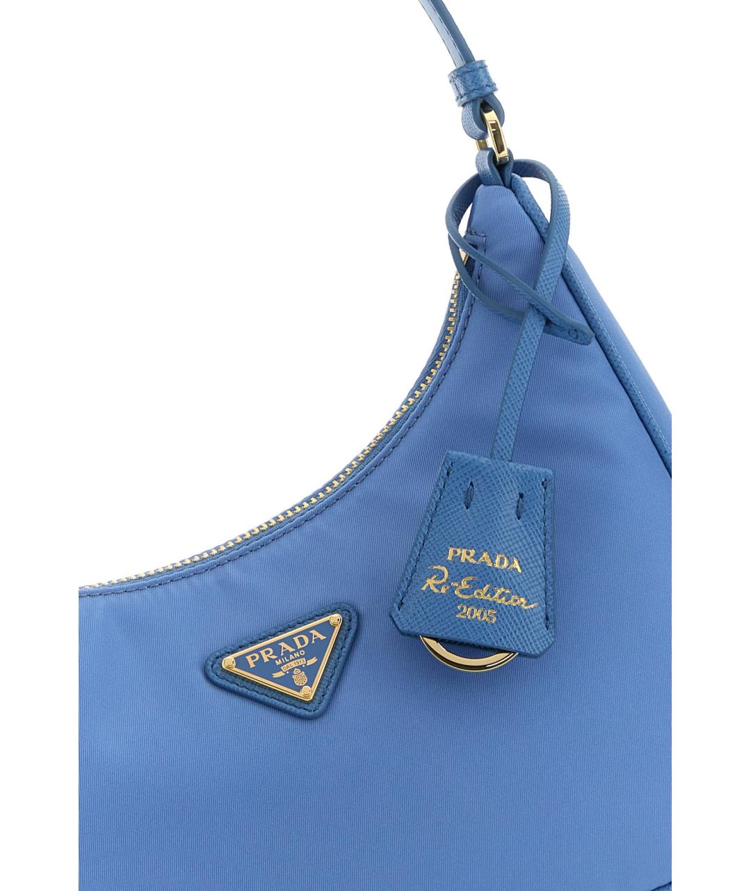 PRADA Голубая синтетическая сумка через плечо, фото 4