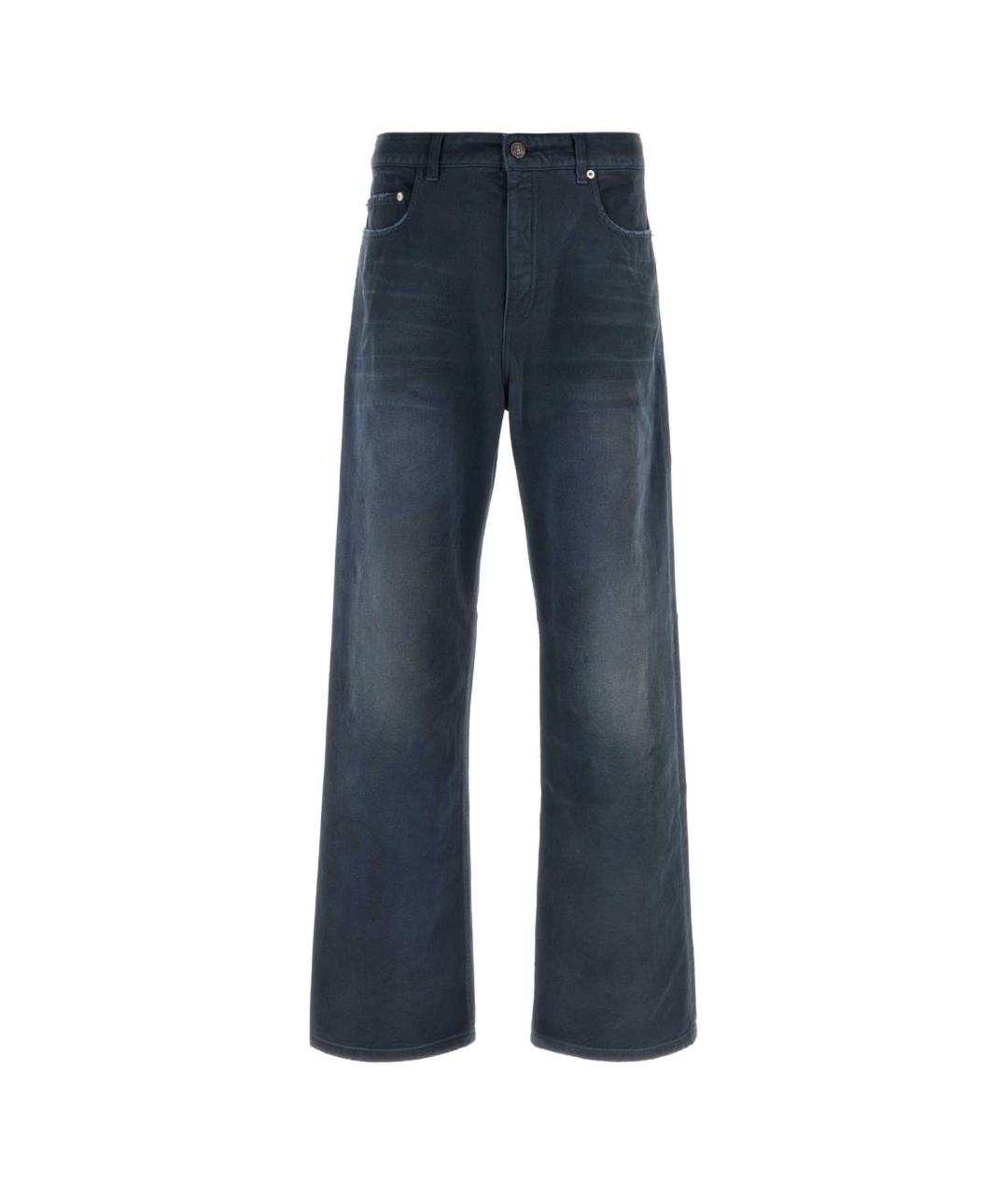 BALENCIAGA Синие хлопковые прямые джинсы, фото 1