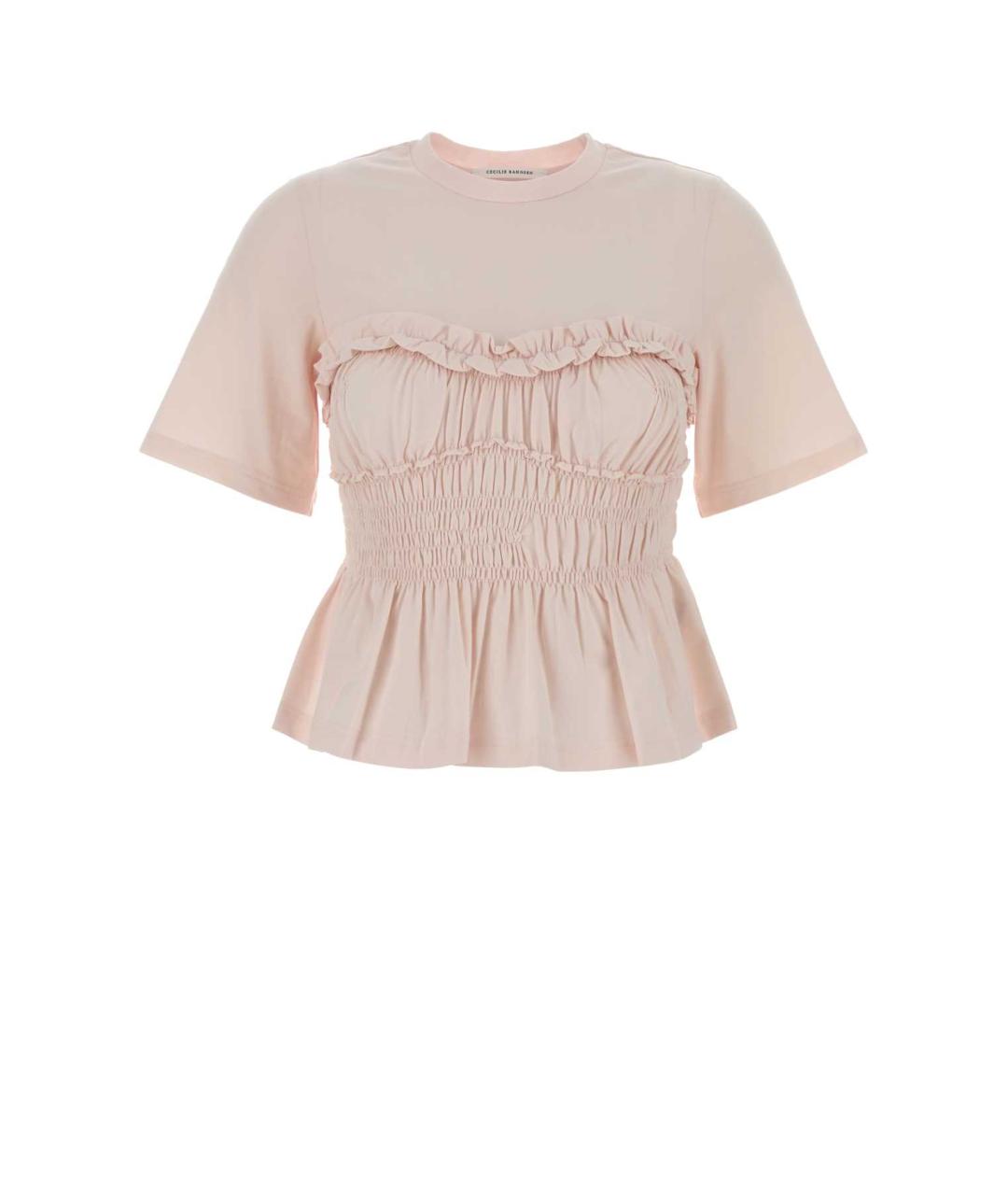 CECILIE BAHNSEN Розовая хлопковая футболка, фото 1