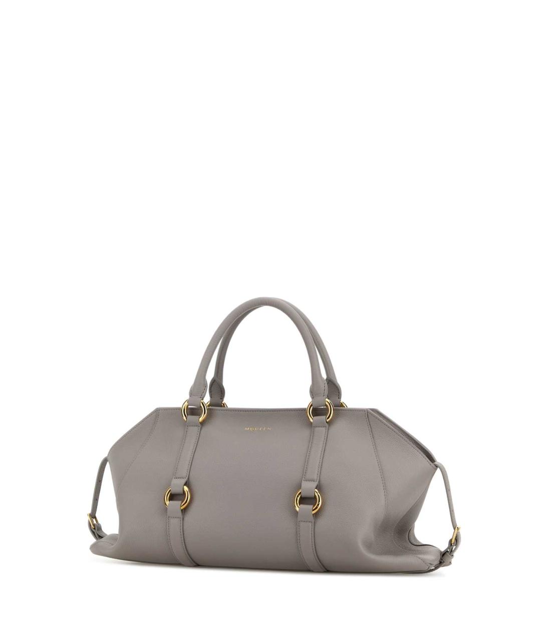 ALEXANDER MCQUEEN Серая кожаная сумка тоут, фото 2