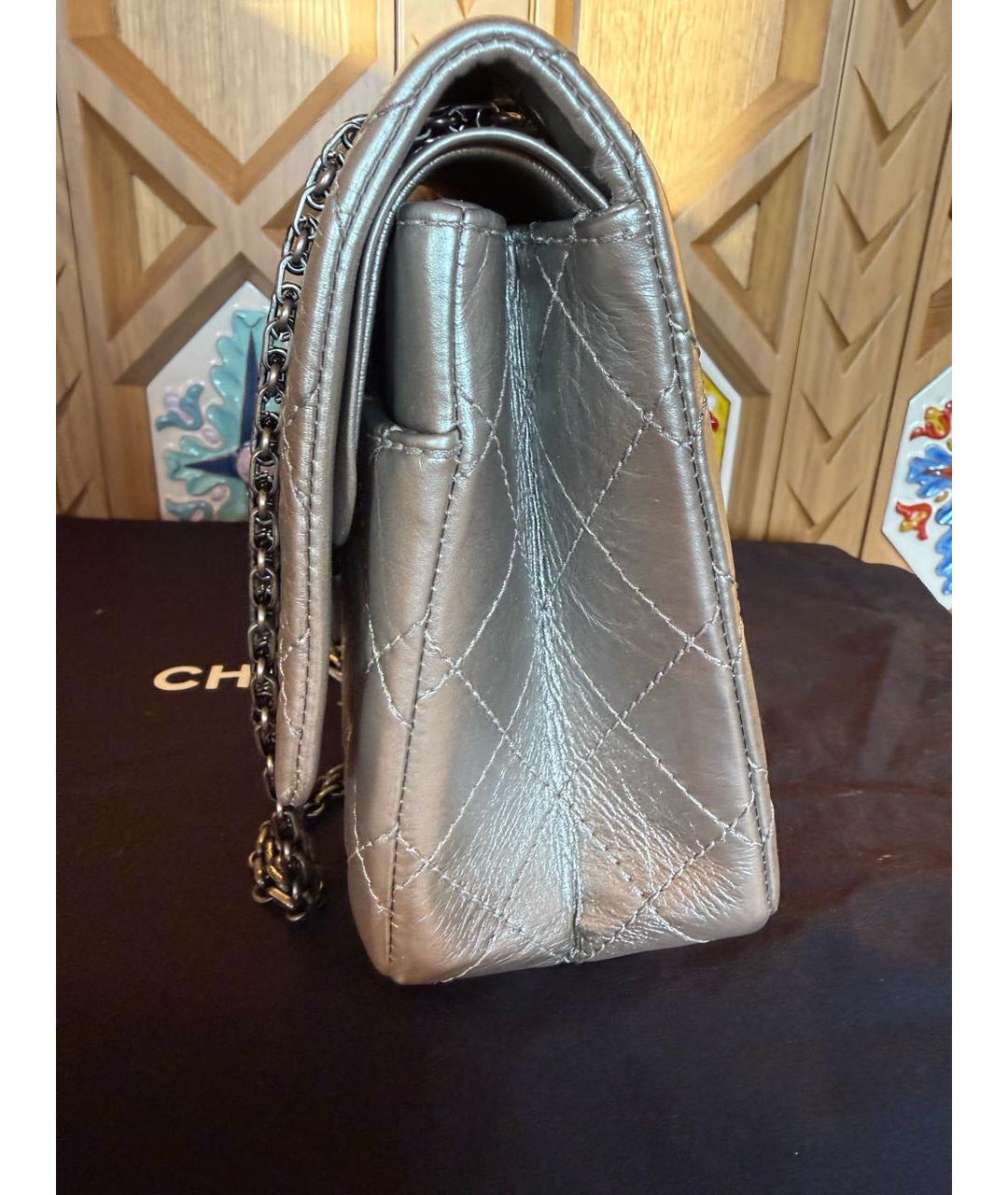 CHANEL Серебряная кожаная сумка через плечо, фото 4