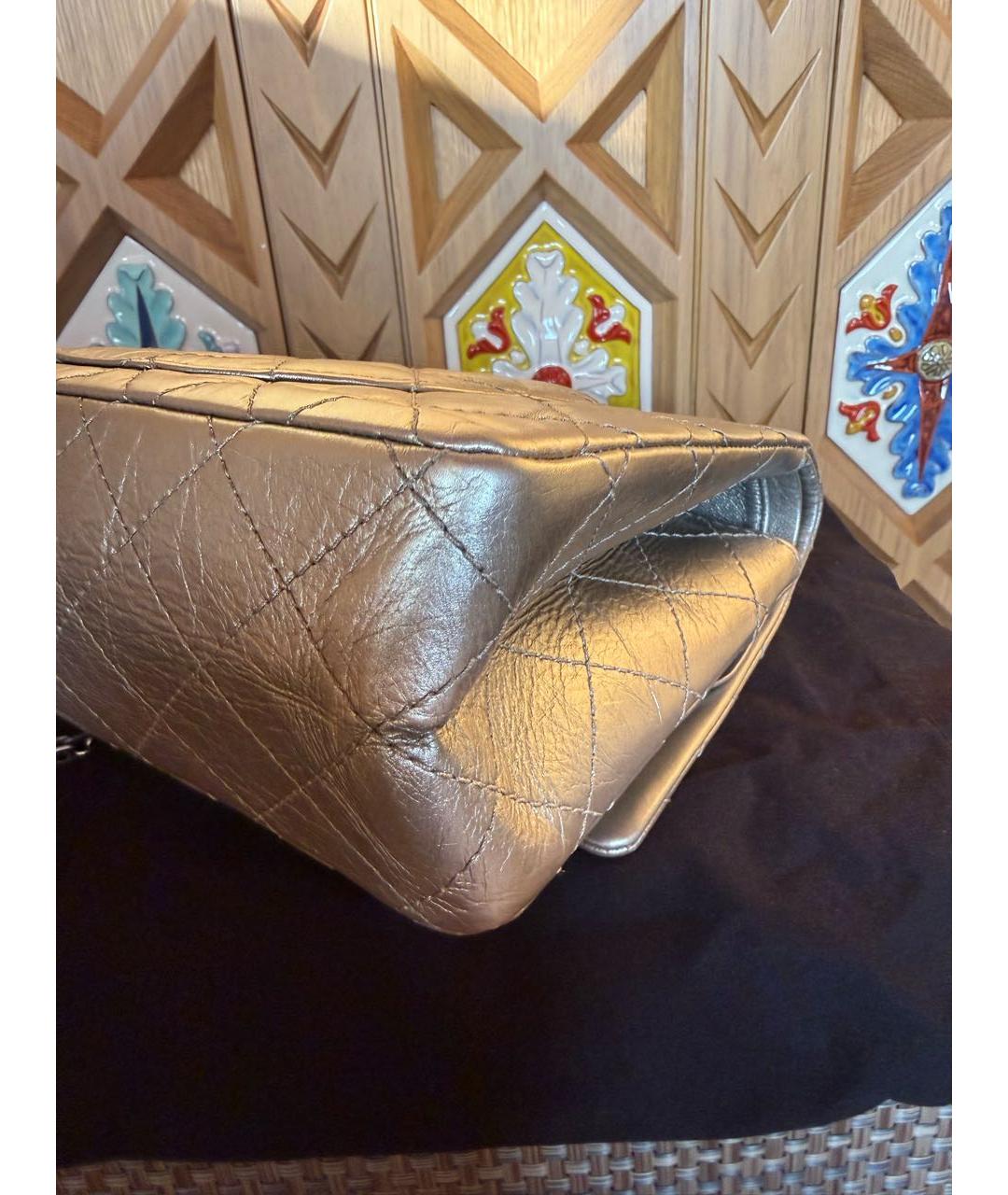 CHANEL Серебряная кожаная сумка через плечо, фото 6