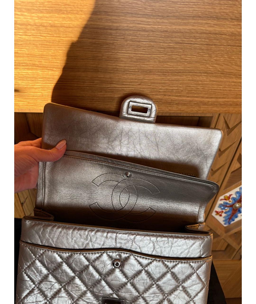 CHANEL Серебряная кожаная сумка через плечо, фото 7