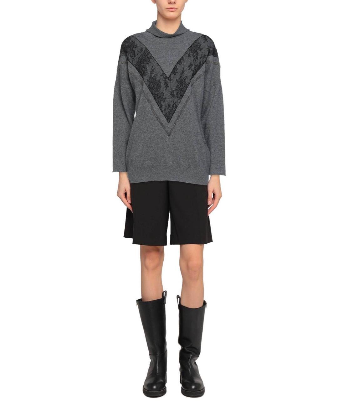 FABIANA FILIPPI Антрацитовый кашемировый джемпер / свитер, фото 2