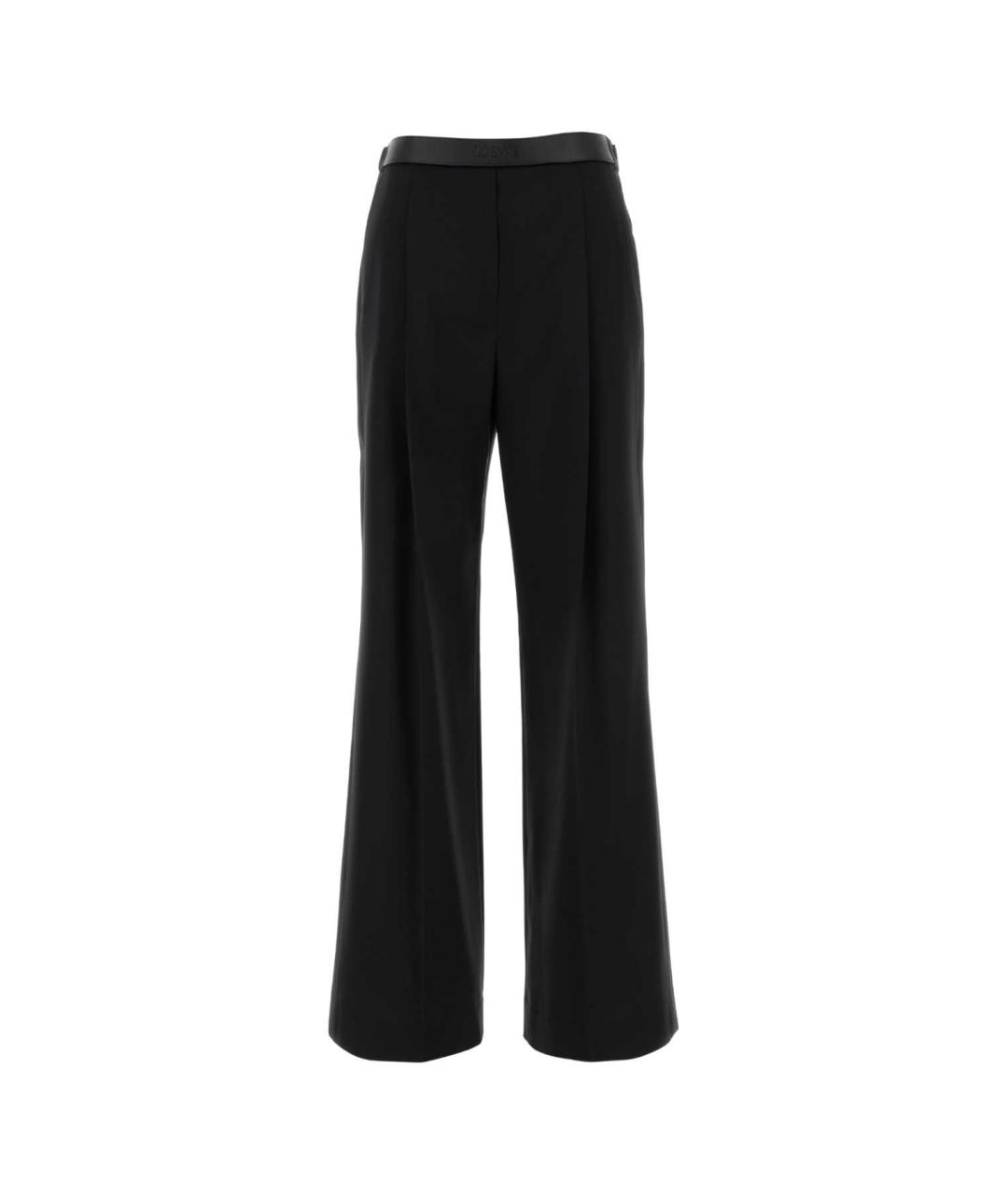 LOEWE Черные шерстяные прямые брюки, фото 1