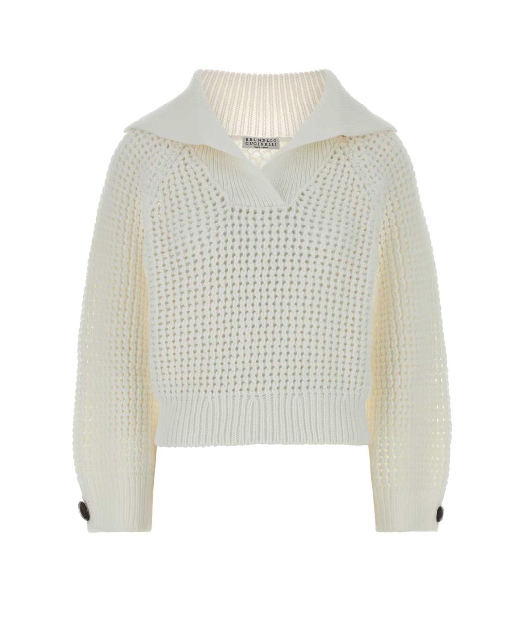 BRUNELLO CUCINELLI Белый хлопковый джемпер / свитер, фото 1