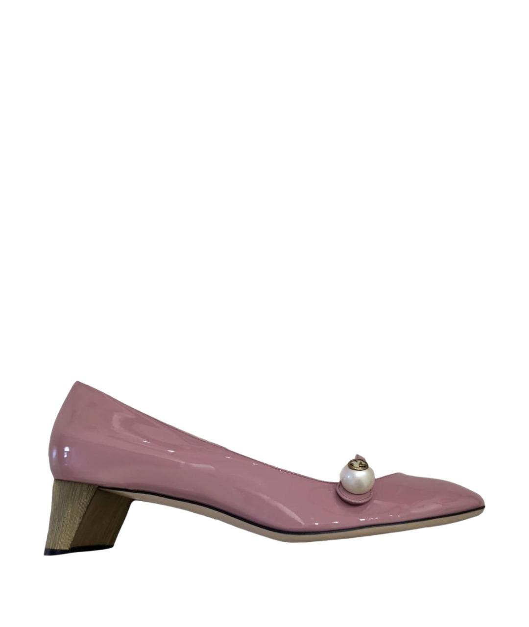 GUCCI Розовые туфли из лакированной кожи, фото 1