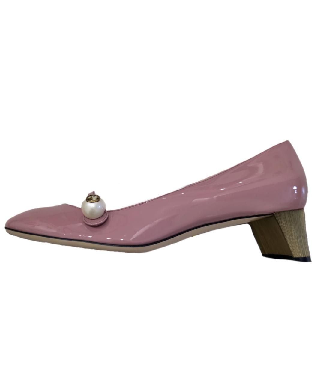 GUCCI Розовые туфли из лакированной кожи, фото 6