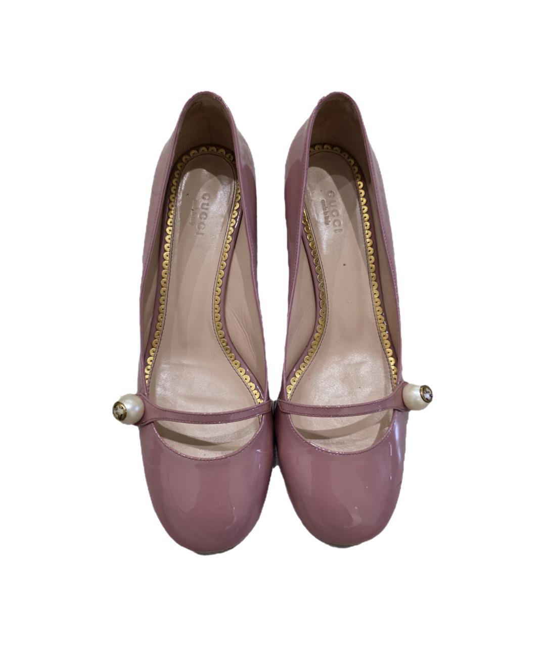 GUCCI Розовые туфли из лакированной кожи, фото 2