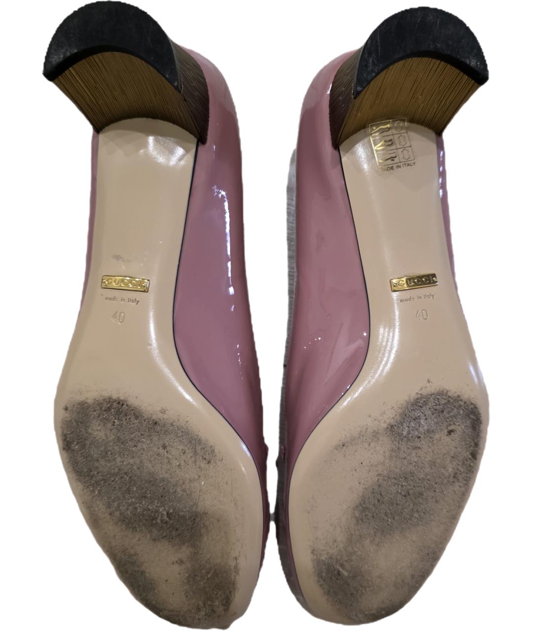 GUCCI Розовые туфли из лакированной кожи, фото 5