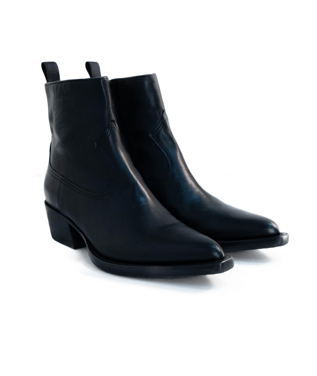 GOLDEN GOOSE DELUXE BRAND Черные кожаные полусапоги, фото 2