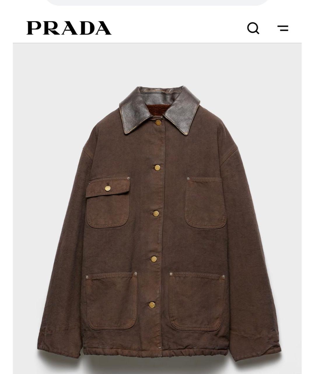 PRADA Коричневая хлопковая куртка, фото 9