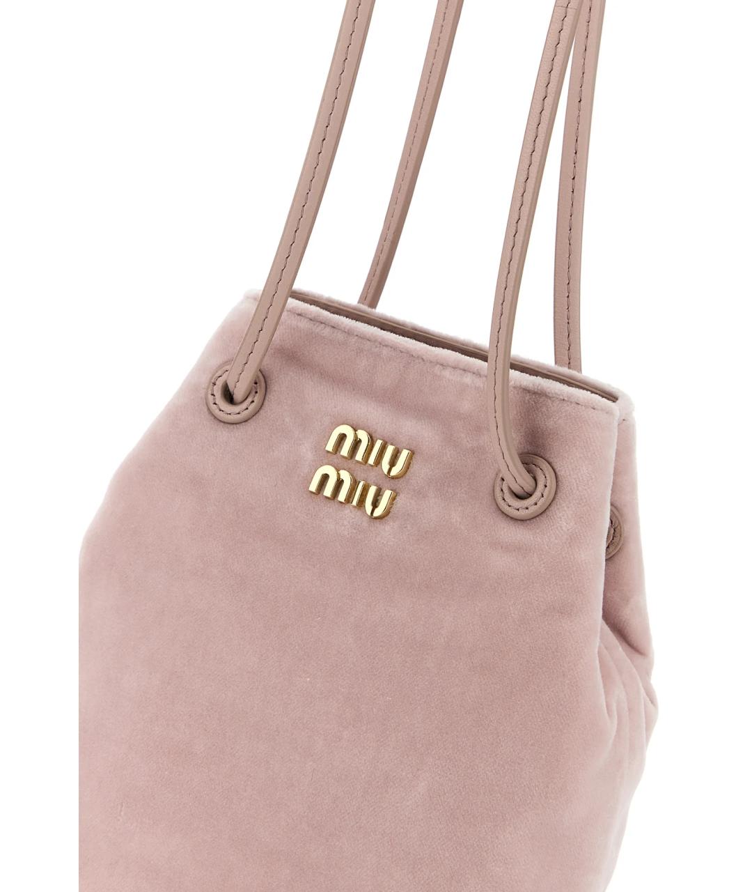 MIU MIU Розовая тканевая сумка через плечо, фото 4