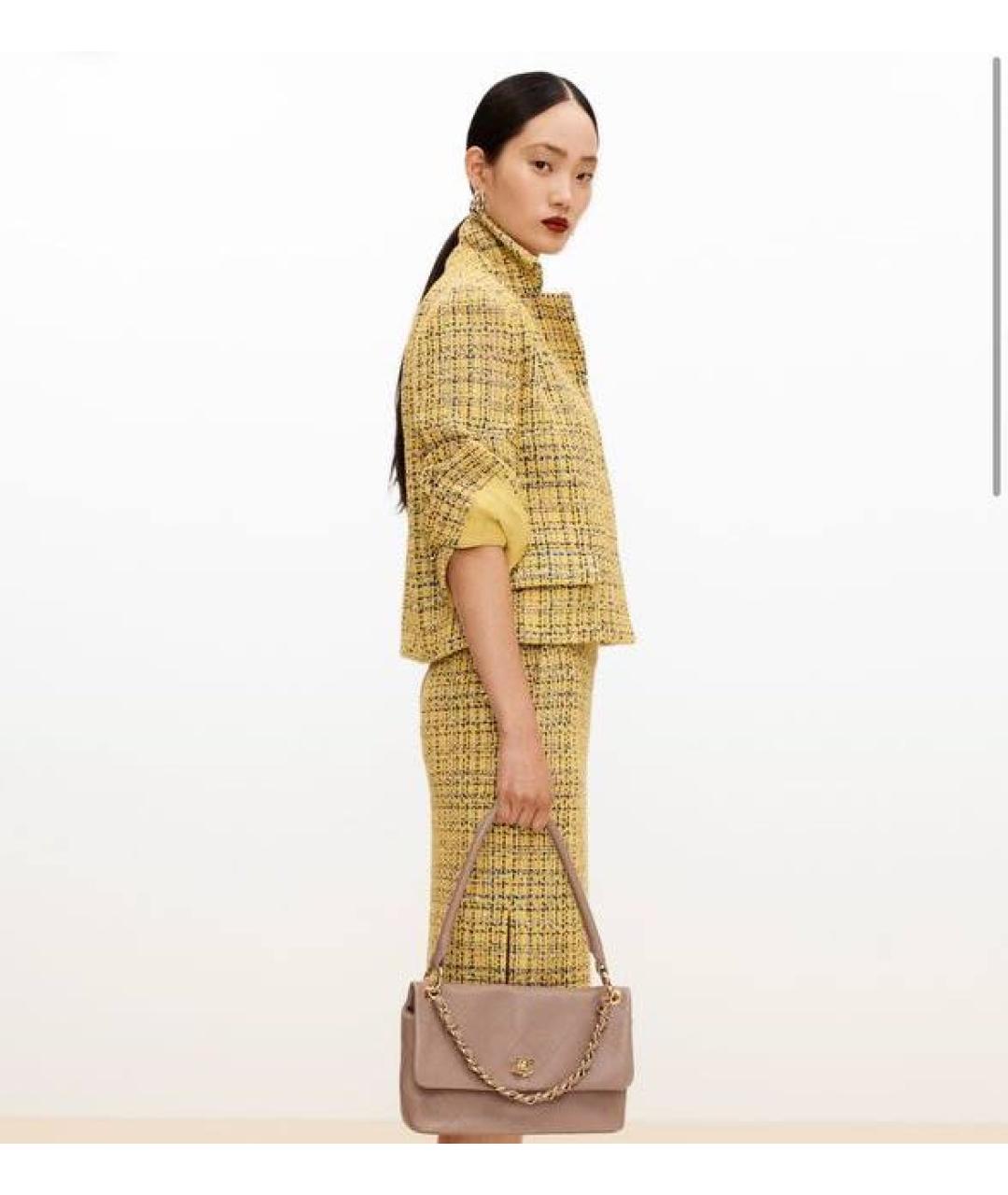 CHANEL Желтый твидовый жакет/пиджак, фото 2