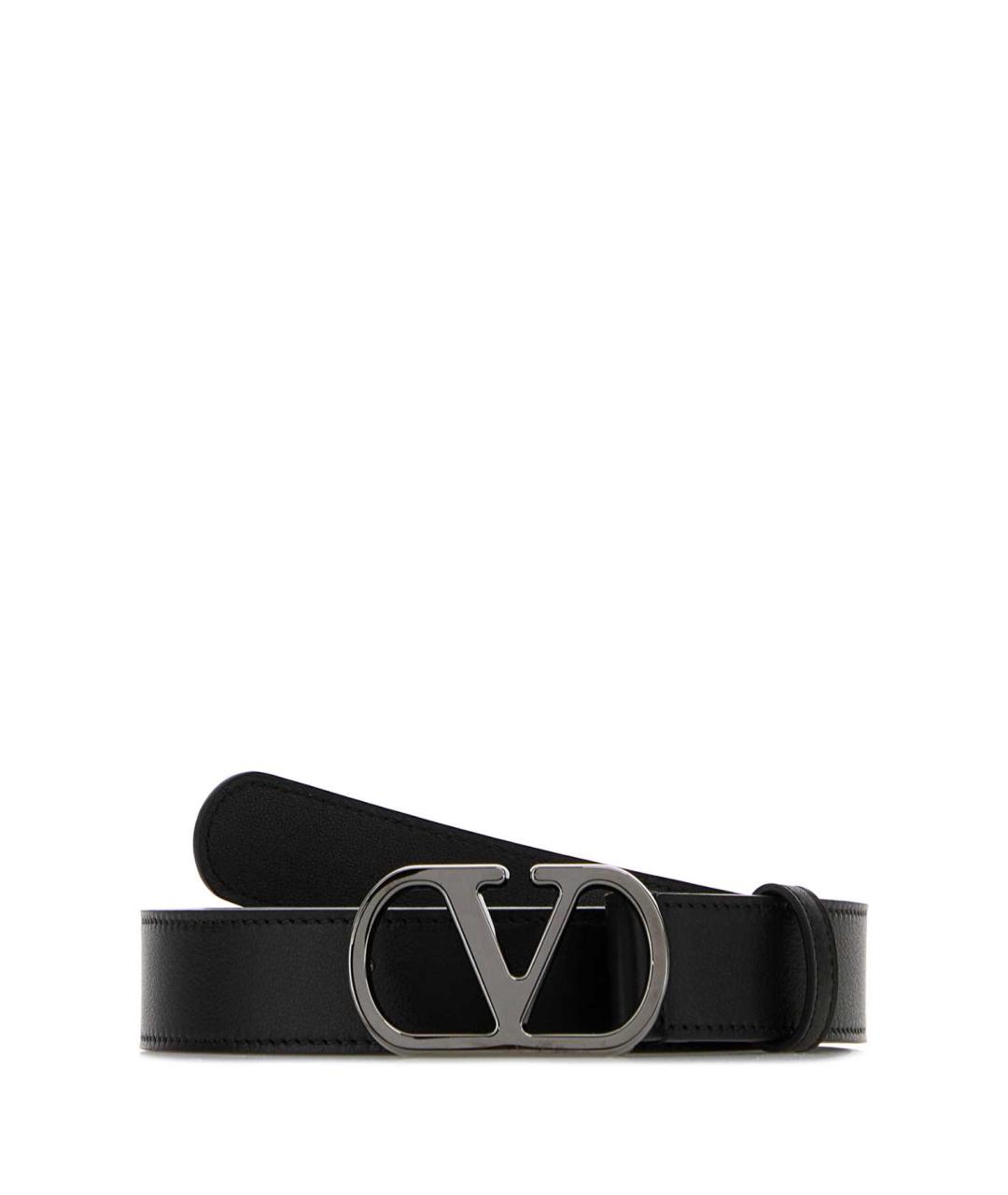 VALENTINO Черный кожаный ремень, фото 1