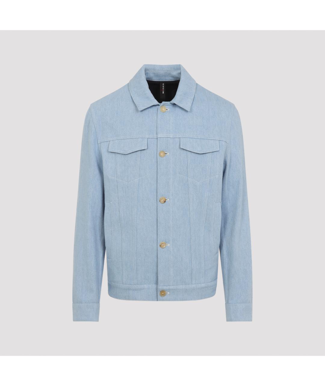 KITON Голубая хлопковая куртка, фото 3