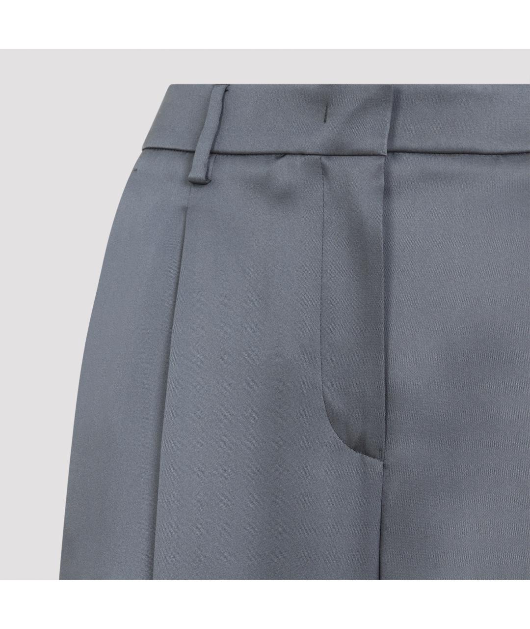 GIORGIO ARMANI Серые шелковые прямые брюки, фото 5
