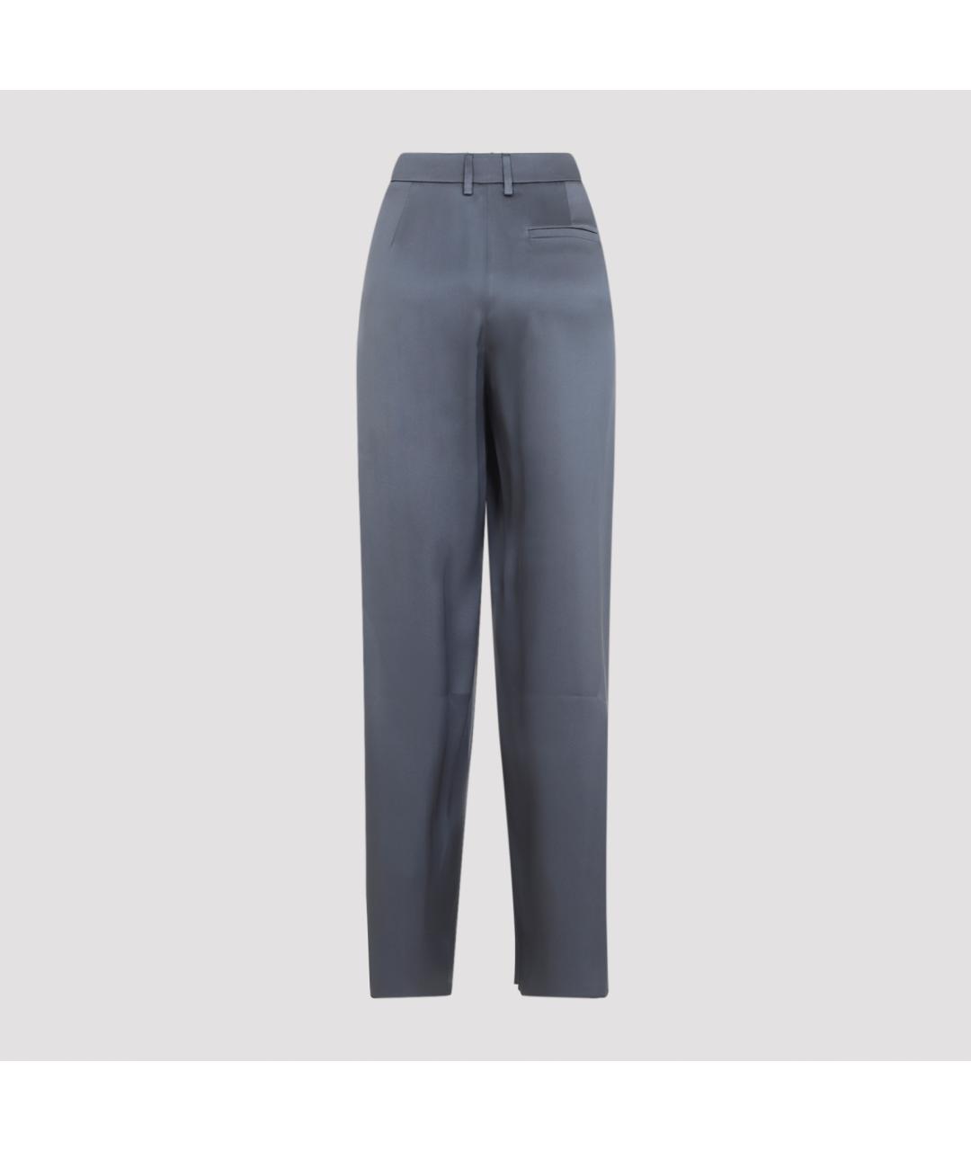 GIORGIO ARMANI Серые шелковые прямые брюки, фото 4