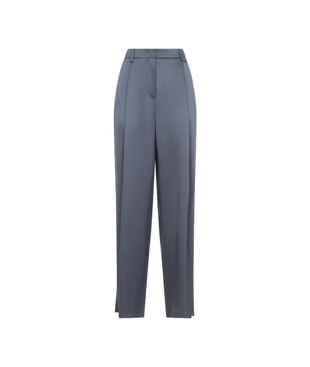 GIORGIO ARMANI Серые шелковые прямые брюки, фото 1