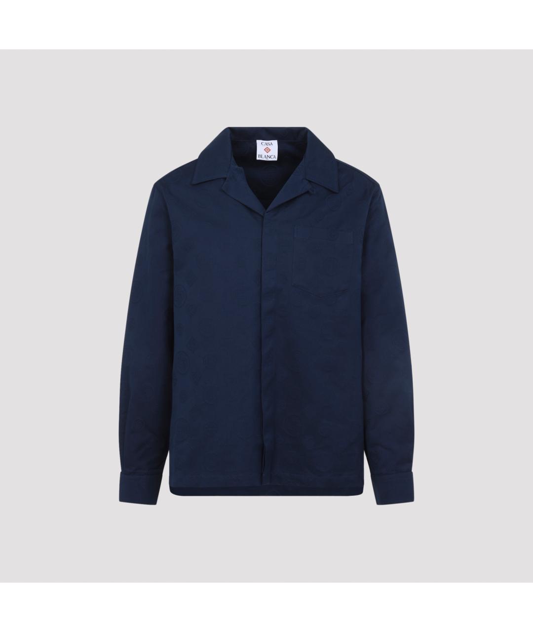 CASABLANCA Синяя хлопковая кэжуал рубашка, фото 3