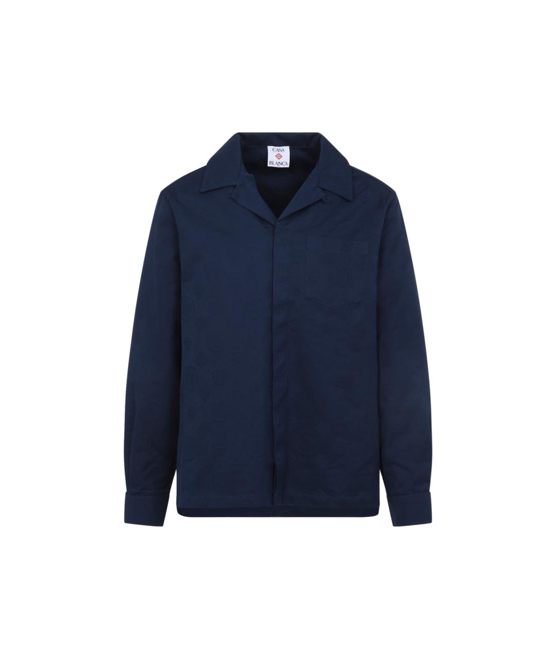 CASABLANCA Синяя хлопковая кэжуал рубашка, фото 1