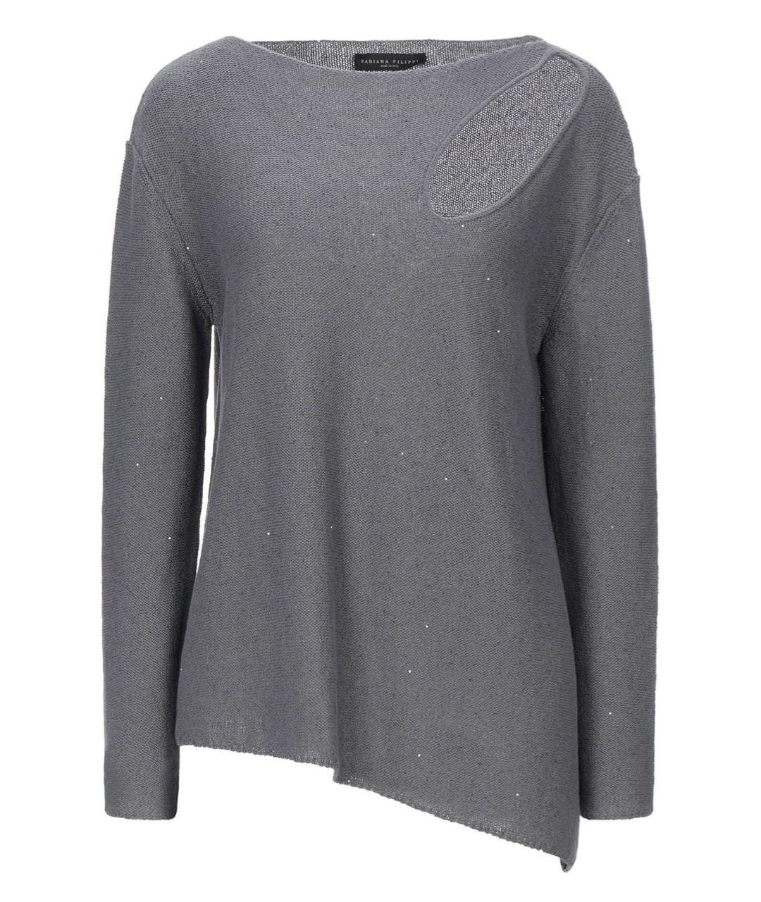 FABIANA FILIPPI Серый хлопковый джемпер / свитер, фото 1
