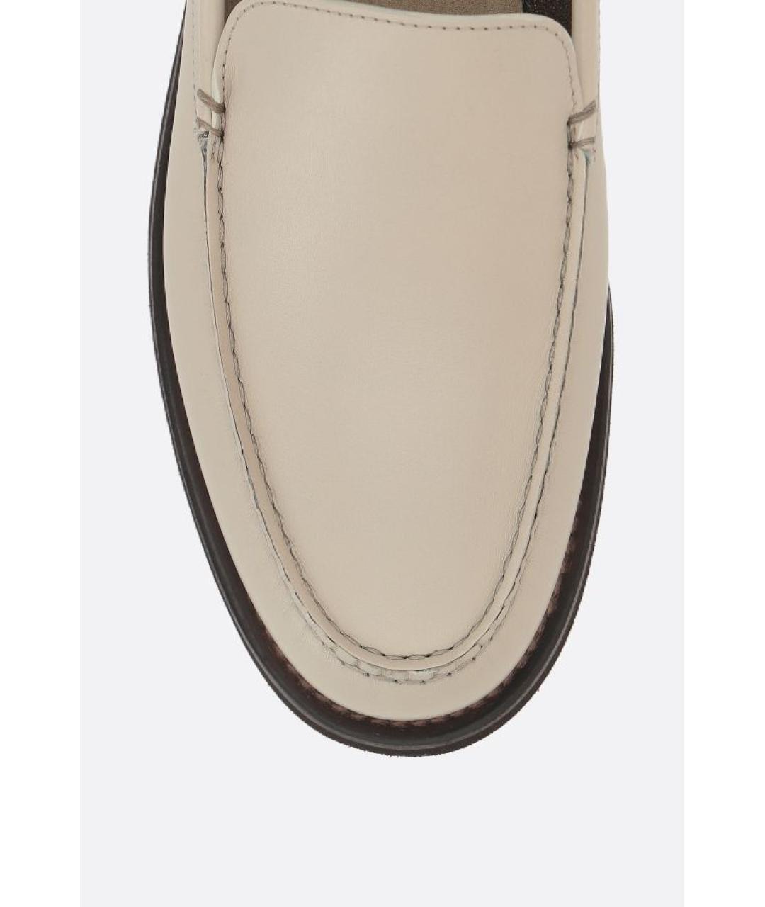 BRUNELLO CUCINELLI Бежевые кожаные сабо, фото 5
