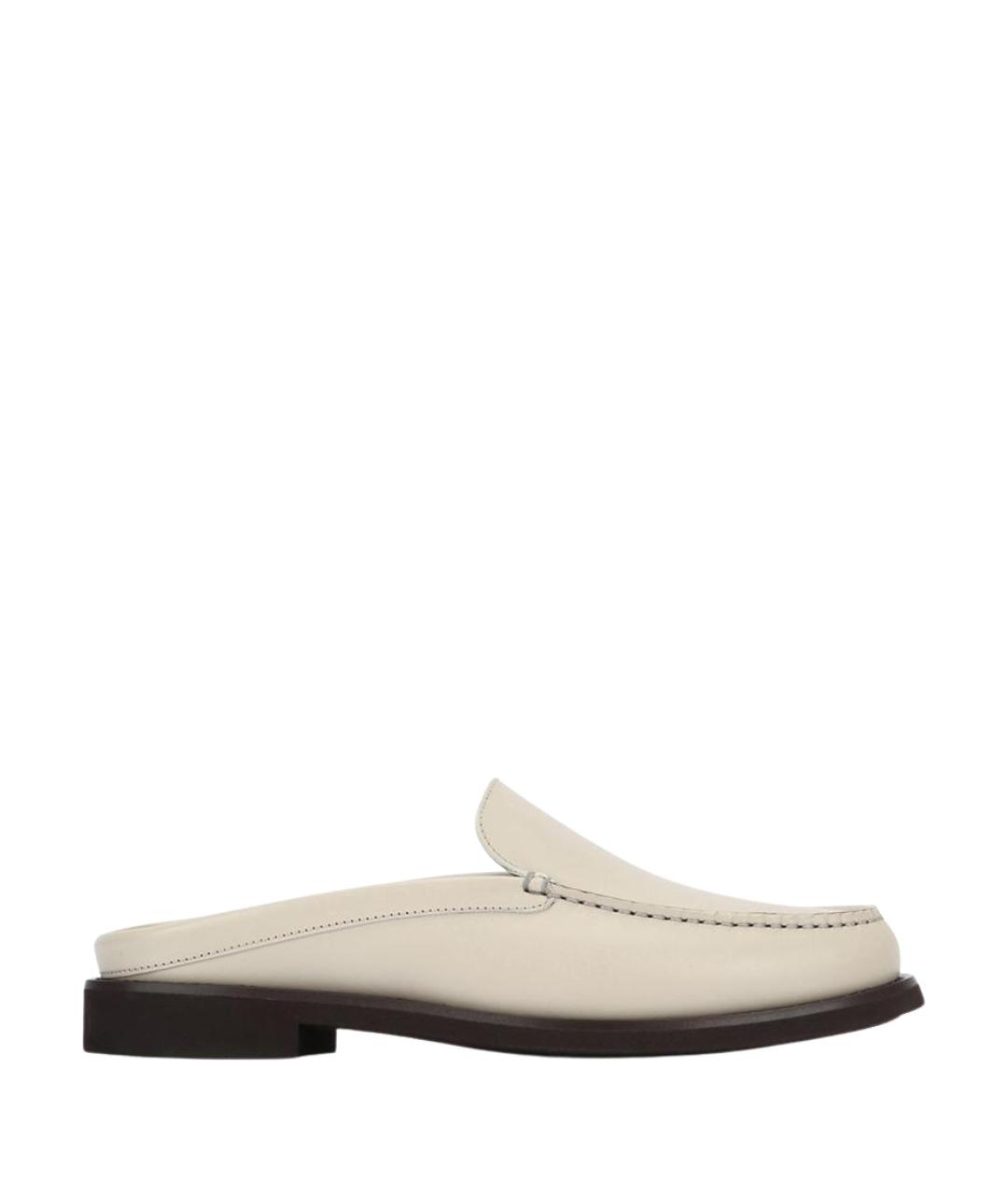 BRUNELLO CUCINELLI Бежевые кожаные сабо, фото 1
