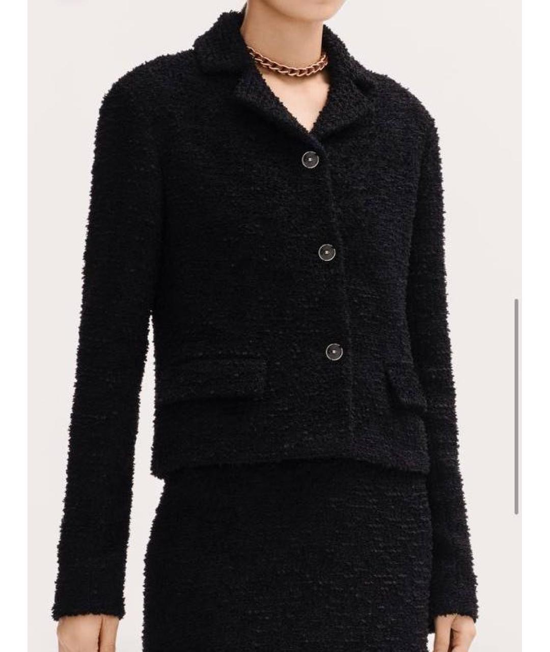 CHANEL Черный твидовый жакет/пиджак, фото 3