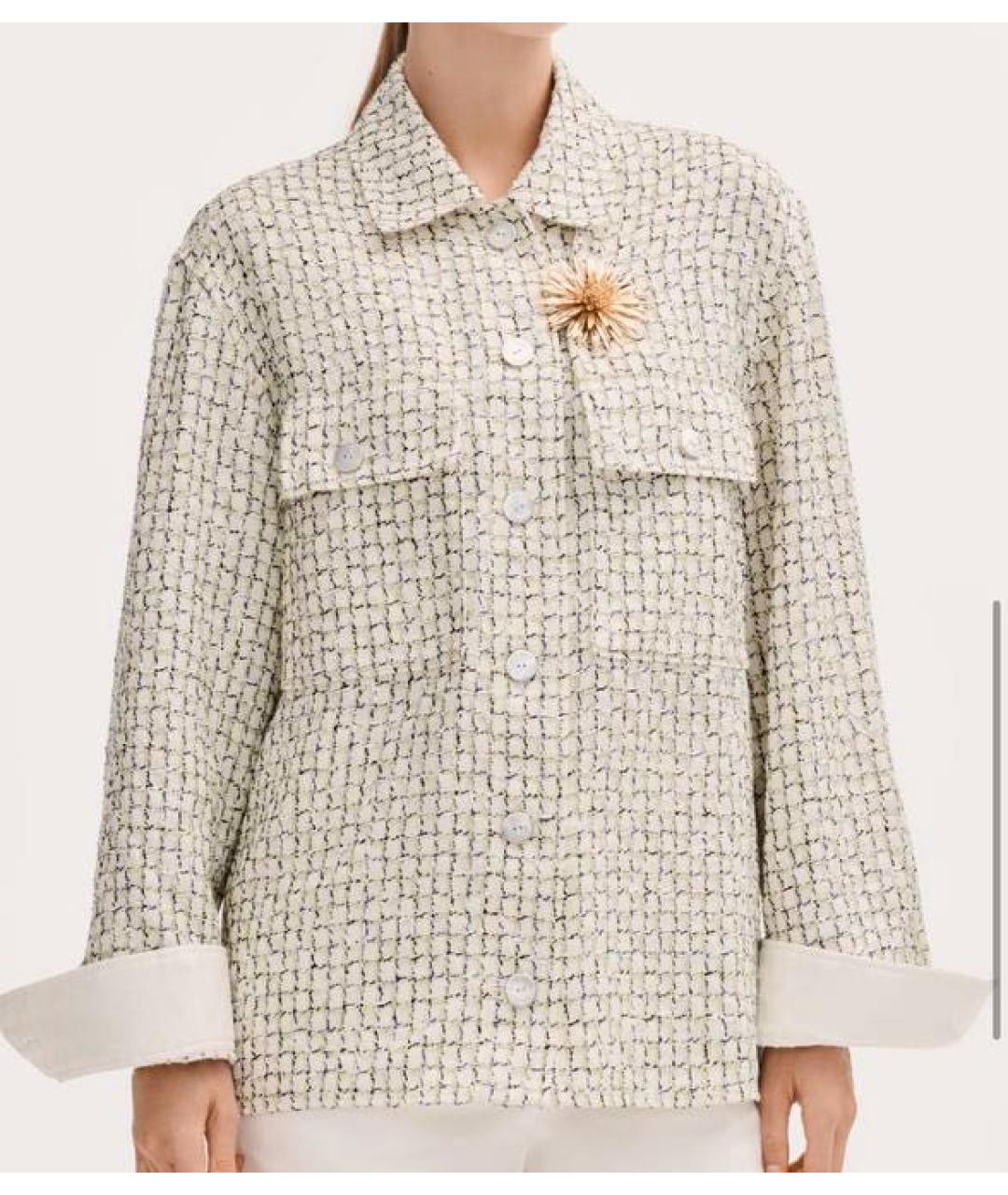 CHANEL Бежевый шелковый жакет/пиджак, фото 3