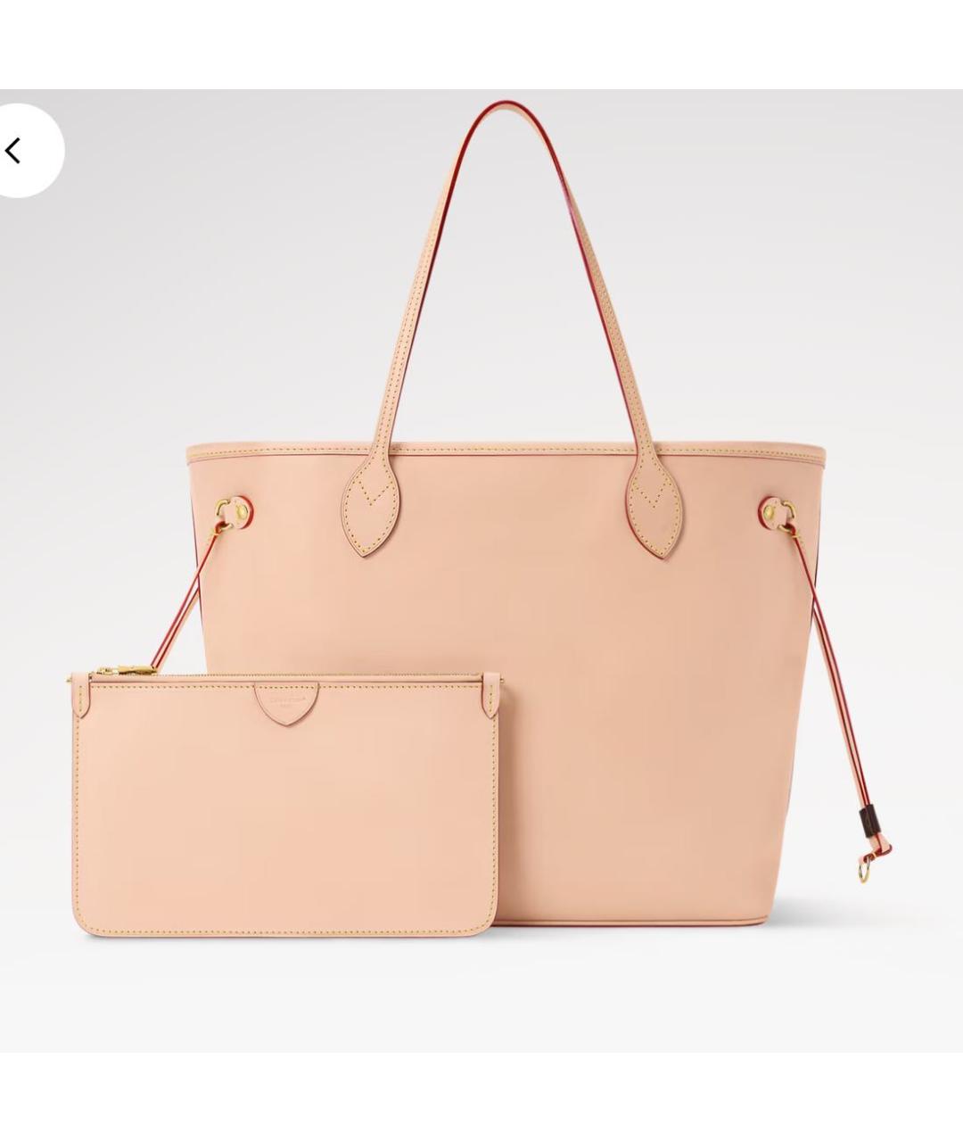 LOUIS VUITTON Бежевая кожаная сумка тоут, фото 4