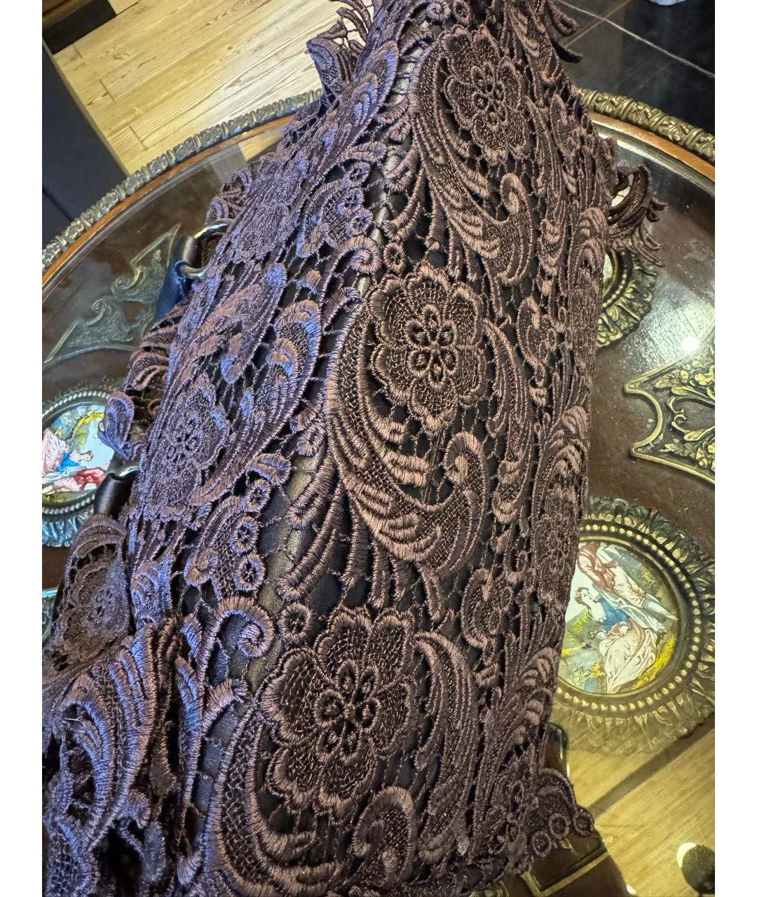 PRADA Коричневая кожаная сумка с короткими ручками, фото 3